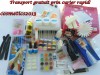 Set kit complet unghii gel,15 gel uv 12 culori acrilice 12 cutii sclipici pila electrica lampa uv 36 w cu timer tipsuri primer topcoat
