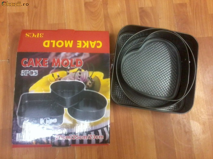 set 3 forme tavi pentru tort noi in cutie foto mare set 3 forme tavi pentru tort noi in cutie foto mare